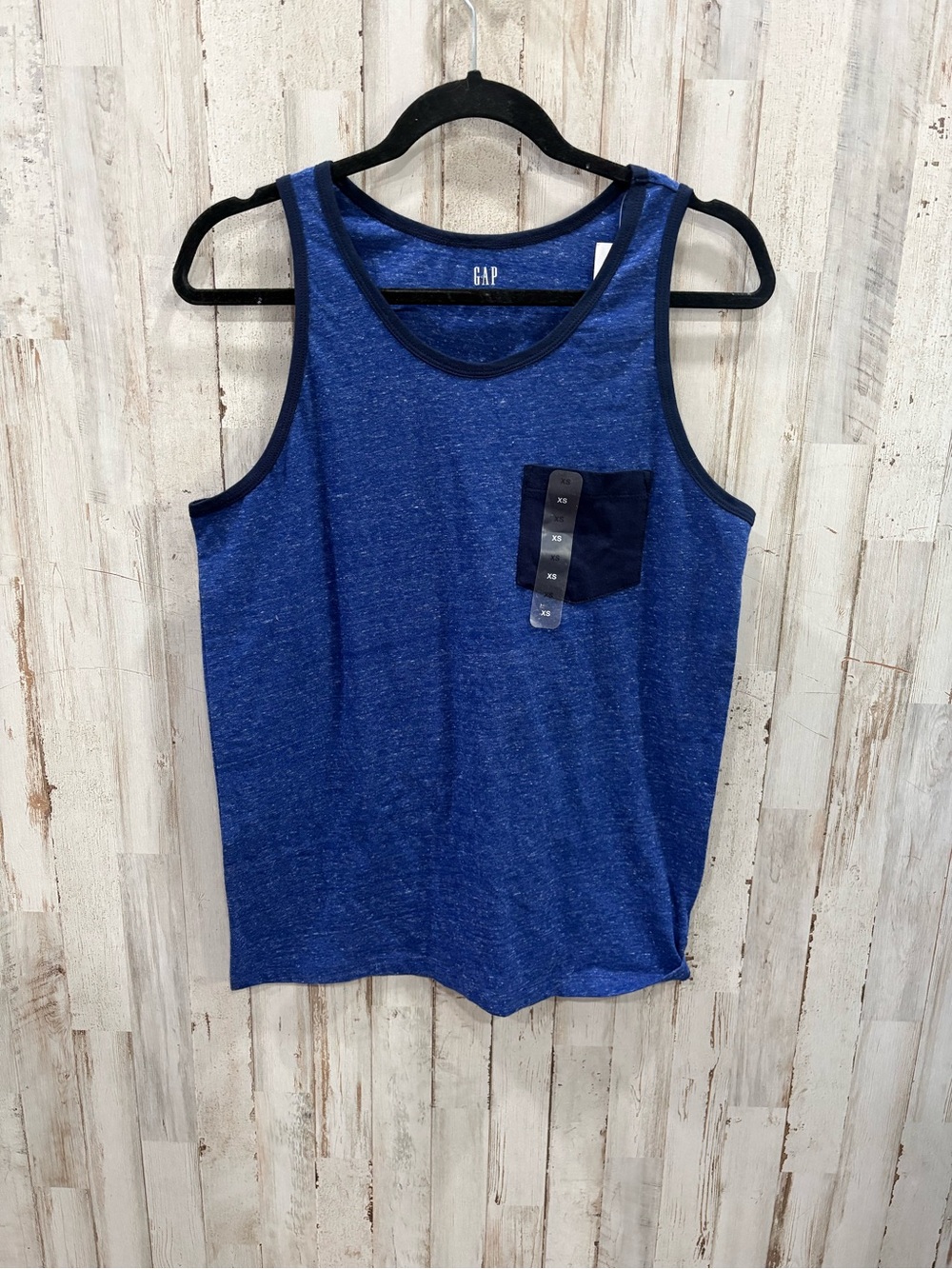 New Gap Blue Heathered Pocket Beach Tank Top Men’s XS Summer Casual Surf